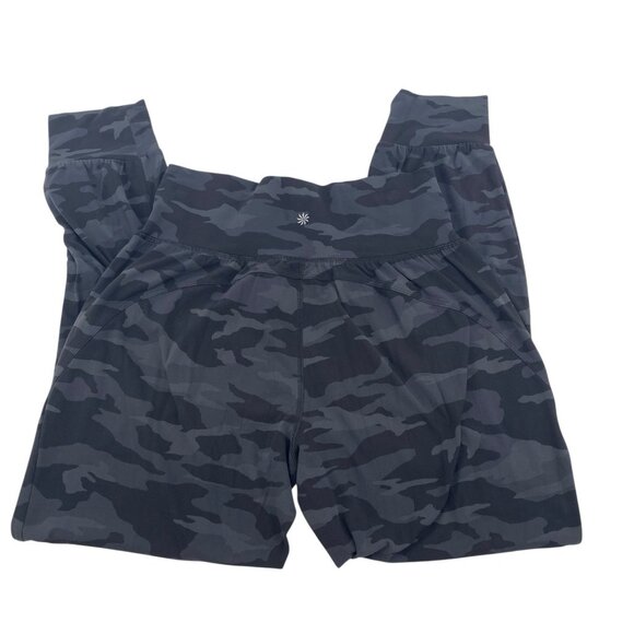 Athleta Size Medium Black Gray Camo Salutation Joggers - Picture 2 of 13